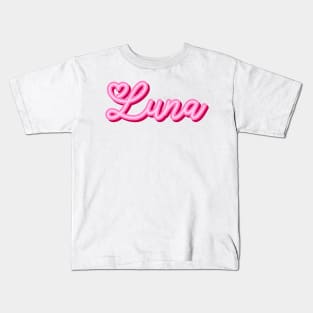 Luna name pink heart Kids T-Shirt